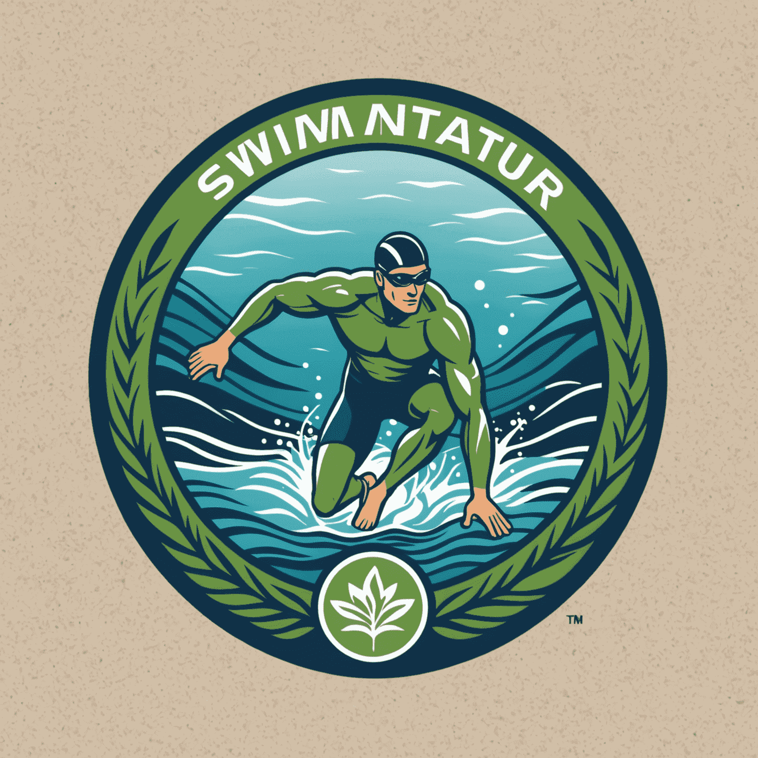 Swimnatur logo featuring a stylized swimmer in blue and green tones, reminiscent of water and nature