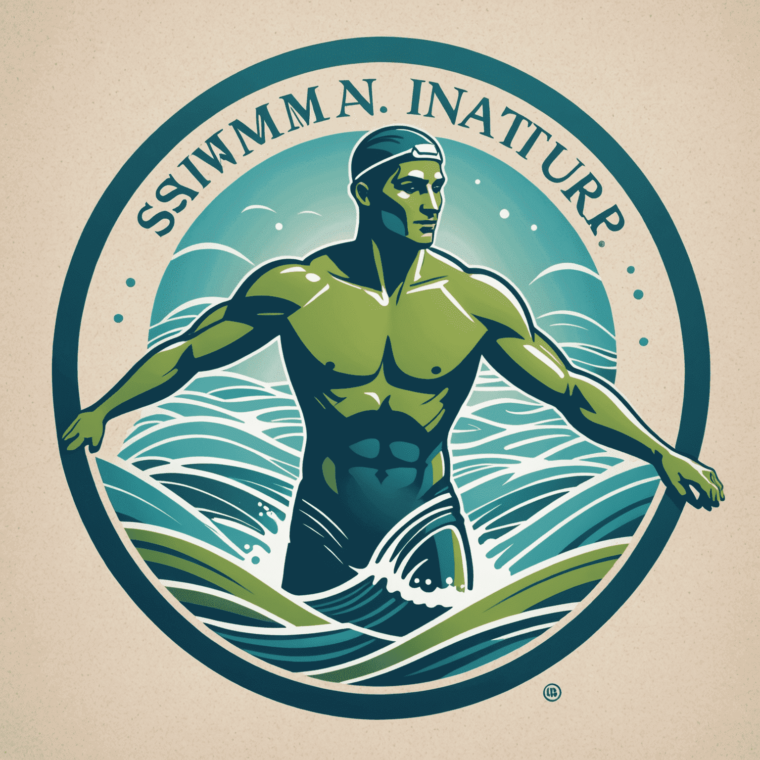 Swimnatur logo featuring a stylized swimmer in blue and green tones, reminiscent of water and nature