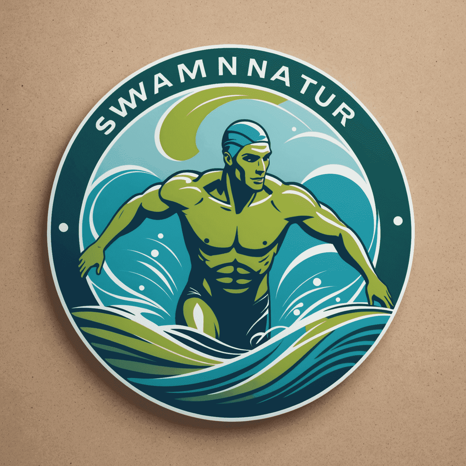 Swimnatur logo featuring a stylized swimmer in blue and green tones, reminiscent of water and nature