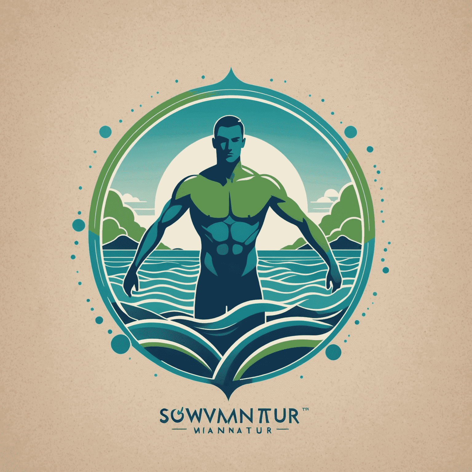 Swimnatur logo featuring a stylized swimmer in blue and green tones, reminiscent of water and nature