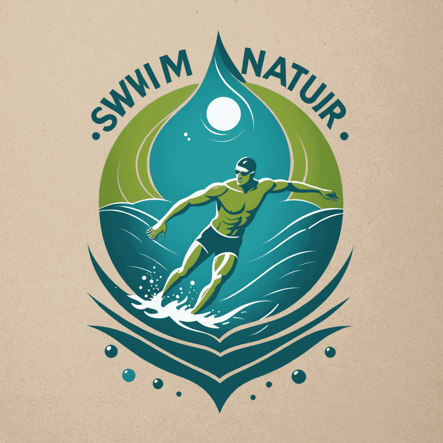 Swimnatur logo featuring a stylized swimmer in blue and green tones, reminiscent of water and nature