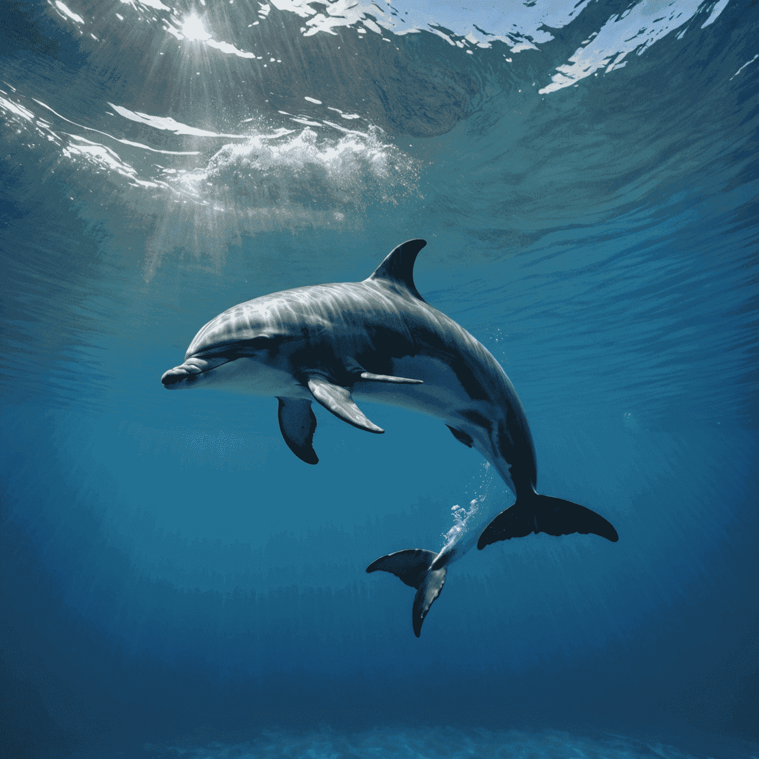 A swimmer performing an underwater dolphin kick, creating a perfect wave-like motion with their body
